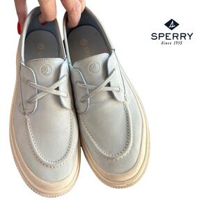 Sperry Highland Boat Baby Blue Shoes Platform Size